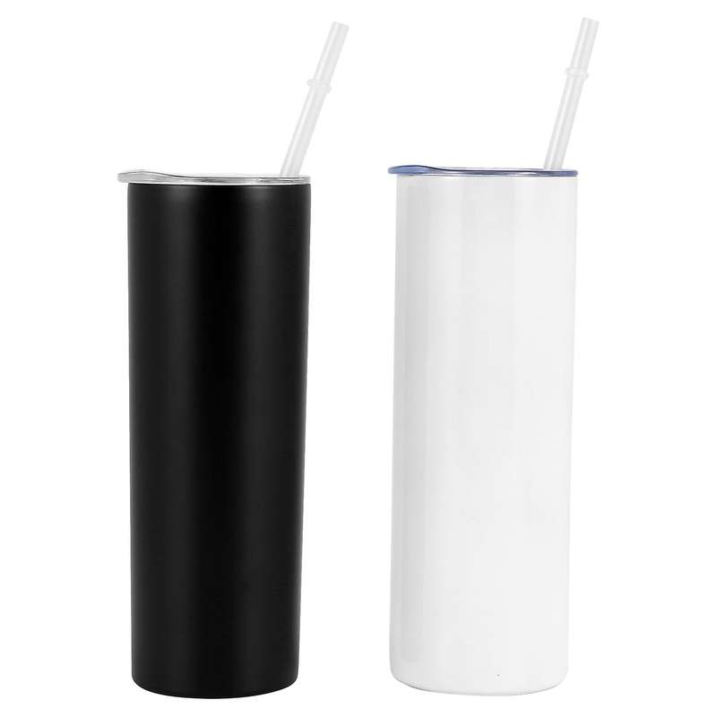 Straw Cup Bingba Cup Portable Car Water Cup 20oz Straight Body Cup Beer Cup Straw Water Cup 2pack