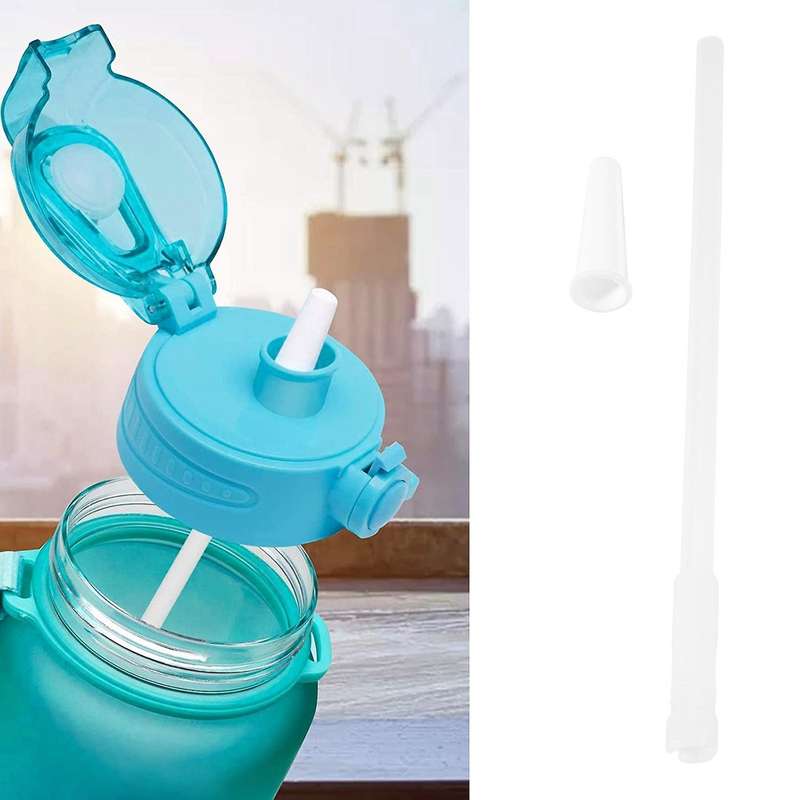 Straws Compatible Gallon Water Bottle , Reusable Adjustable Straws for 1000Ml/2000Ml Jug, 3 Straws S
