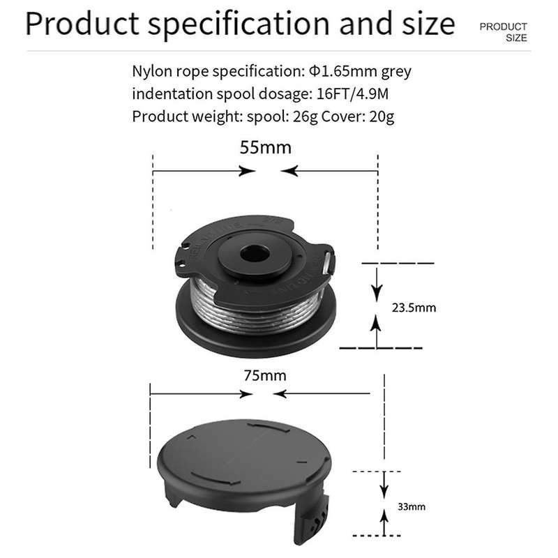String Trimmer F016800569/F016800385 Spool Line with F016F04557 Spool Cover for Easy Grass Cut ART