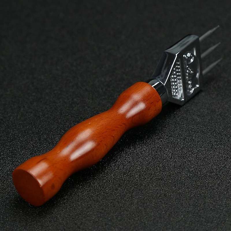 Sturdy Ice with Solid Wood Handle Stainless Steel Three Pronged Ice for Cocktail Bartender