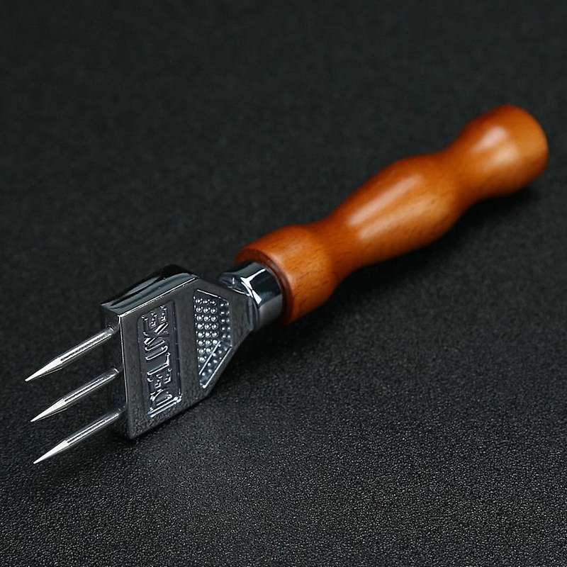 Sturdy Ice with Solid Wood Handle Stainless Steel Three Pronged Ice for Cocktail Bartender