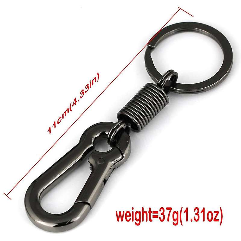 Sturdy Carabiner Key Chain Key Ring Polished Key Chain Spring Key Chain Business Waist Key Chain, Bl