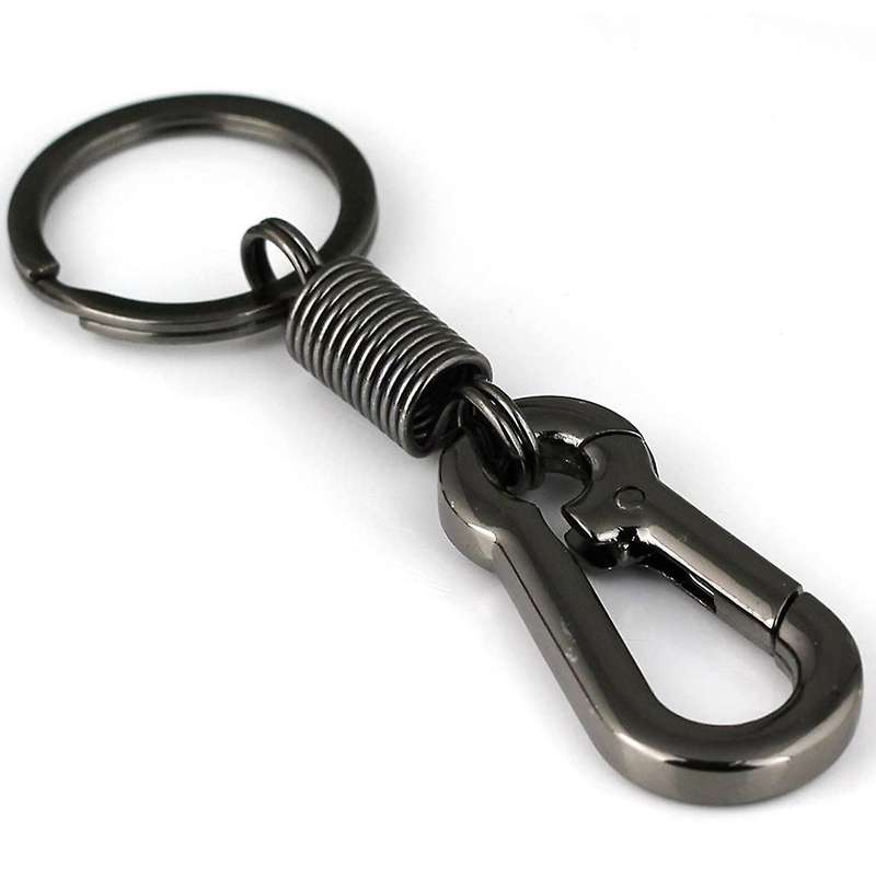 Sturdy Carabiner Key Chain Key Ring Polished Key Chain Spring Key Chain Business Waist Key Chain, Bl