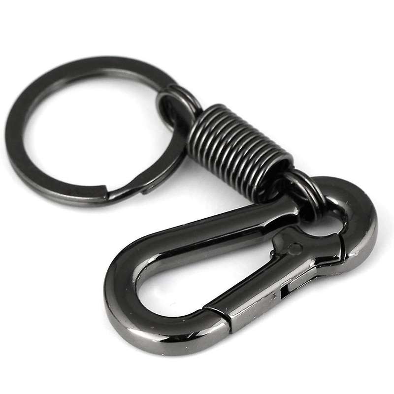 Sturdy Carabiner Key Chain Key Ring Polished Key Chain Spring Key Chain Business Waist Key Chain, Bl