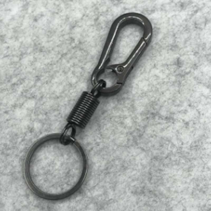 Sturdy Carabiner Key Chain Key Ring Polished Key Chain Spring Key Chain Business Waist Key Chain, Bl