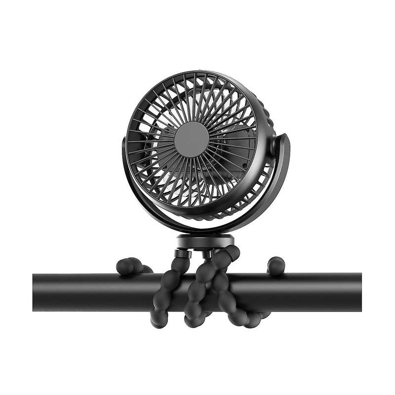 Stroller Fan, 5200mah Battery Portable Fan with 360 Pivoting, Personal Fan with Flexible Tripod Fo