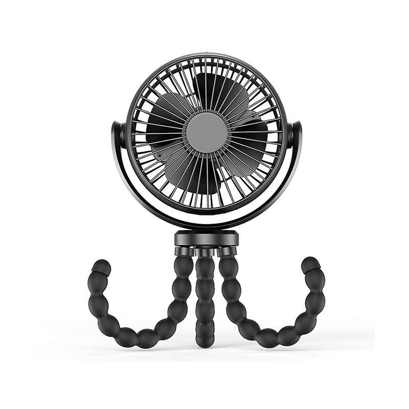 Stroller Fan, 5200mah Battery Portable Fan with 360 Pivoting, Personal Fan with Flexible Tripod Fo