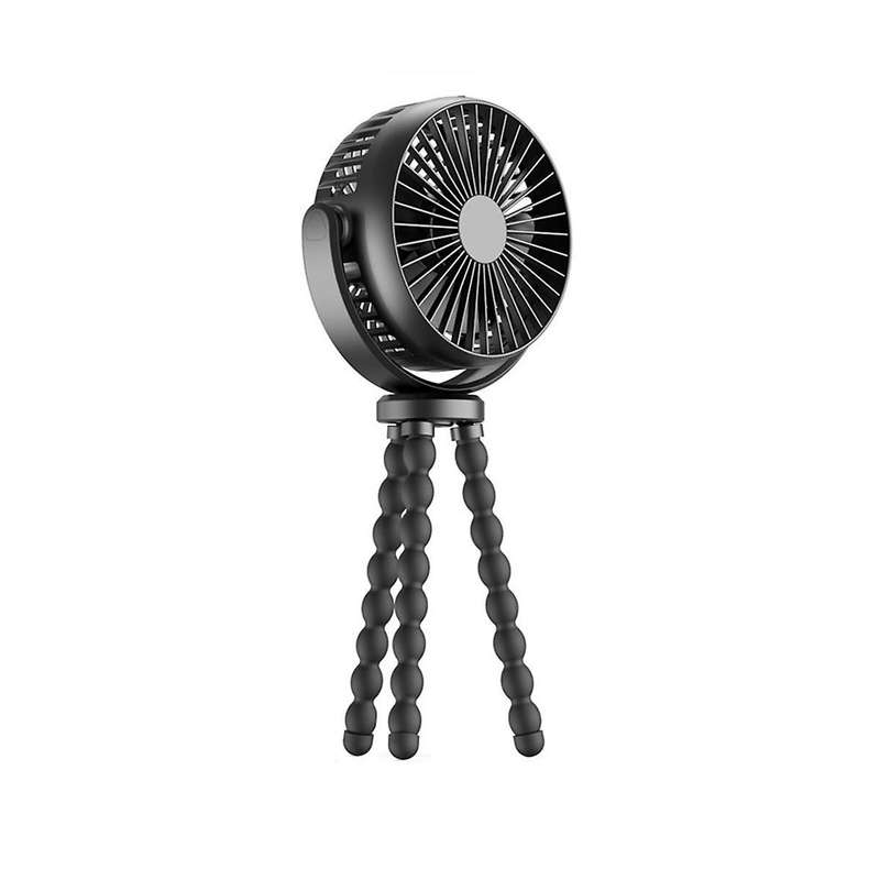 Stroller Fan, 5200mah Battery Portable Fan with 360 Pivoting, Personal Fan with Flexible Tripod Fo