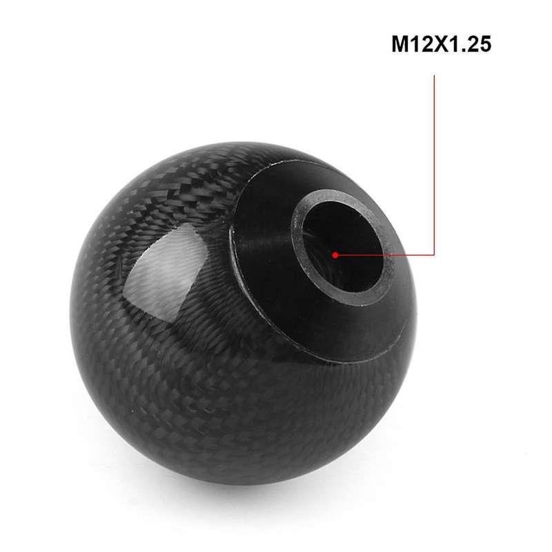 Style Universal Carbon Fiber Manual Gear Shift Knob with 3 Adapter for Most Car Decorations Classic