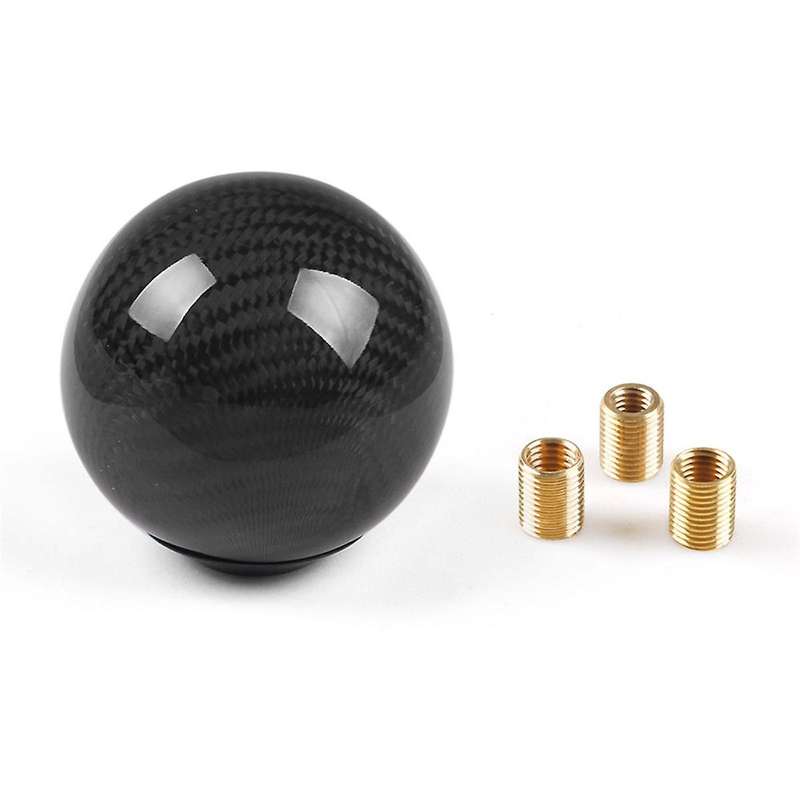 Style Universal Carbon Fiber Manual Gear Shift Knob with 3 Adapter for Most Car Decorations Classic