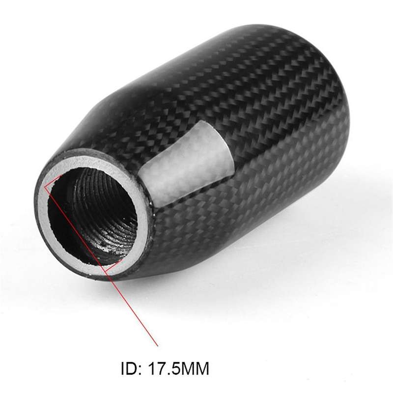 Style Universal Carbon Fiber Manual Gear Shift Knob with 3 Adapter for Most Car Decorations Classic