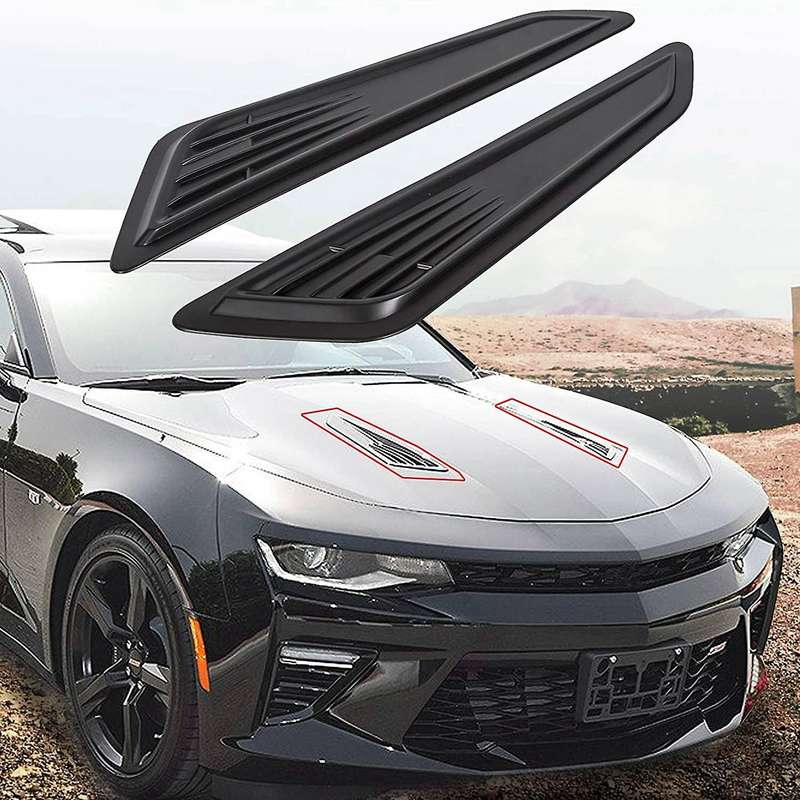 Style Gloss Black Bonnet Hood Vent Scoop Covers for 2016-2018 1LT 2LT- 2016-2018