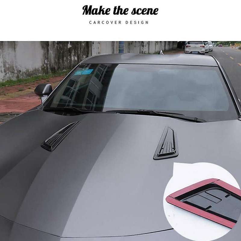 Style Gloss Black Bonnet Hood Vent Scoop Covers for 2016-2018 1LT 2LT- 2016-2018