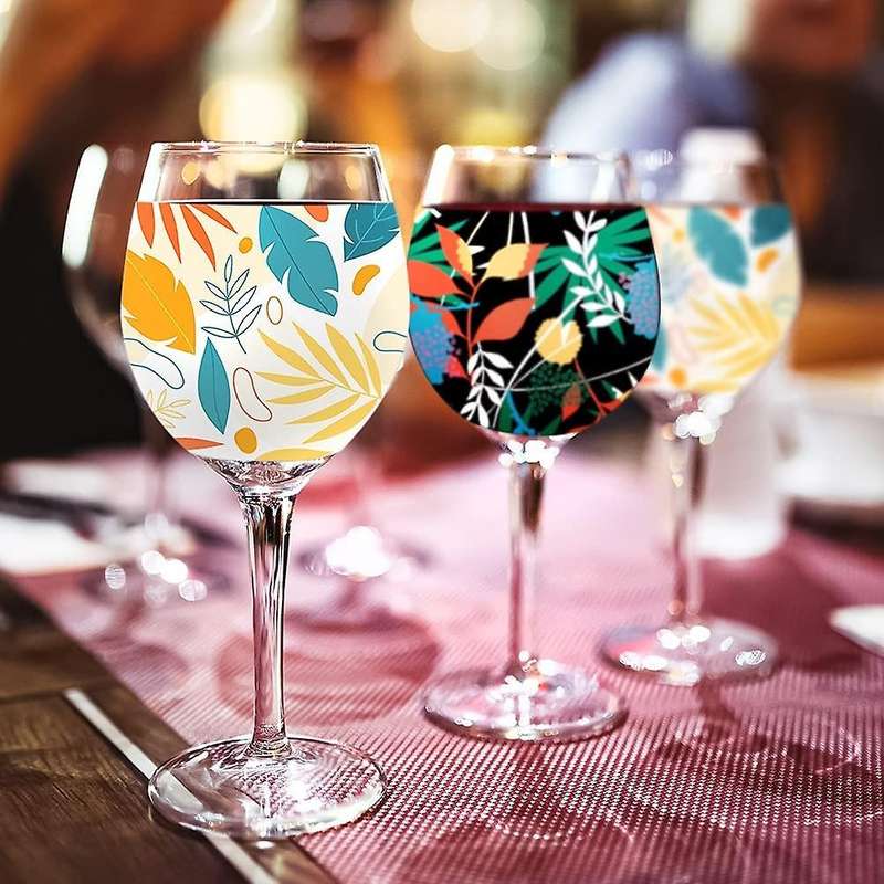 Sublimation Blanks Wine Glass Sleeve Wine Glasses Drink Holder Sublimation Ornaments Supplies