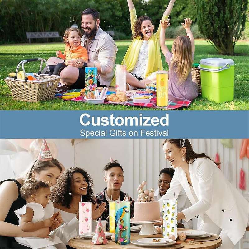 Sublimation Tumbler 20 Oz, Sublimation Blank Tumbler with Lid and Straw for Heat Transfer Projects D
