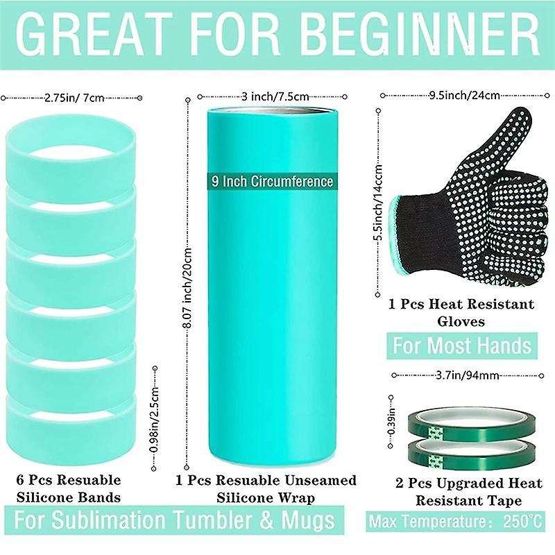 Sublimation Blanks Glass Silicone Strap Kit for 20 Tight Straight Blanks, Sublimation Blanks Glass