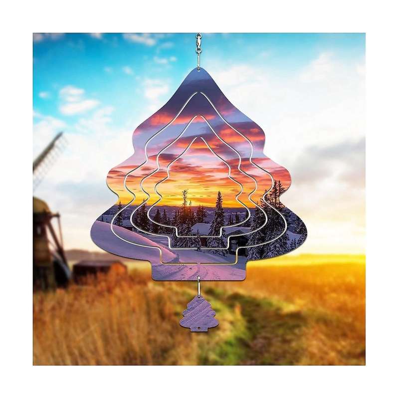 Sublimation Wind Spinner Blanks 10 Inch Shaped,4 Pcs 3d Double Sided Metal Wind Spinners for Yard G