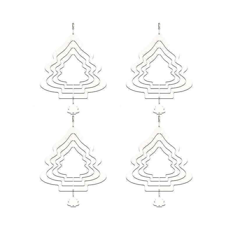 Sublimation Wind Spinner Blanks 10 Inch Shaped,4 Pcs 3d Double Sided Metal Wind Spinners for Yard G