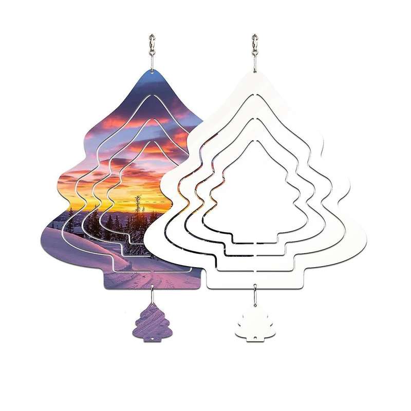 Sublimation Wind Spinner Blanks 10 Inch Shaped,4 Pcs 3d Double Sided Metal Wind Spinners for Yard G