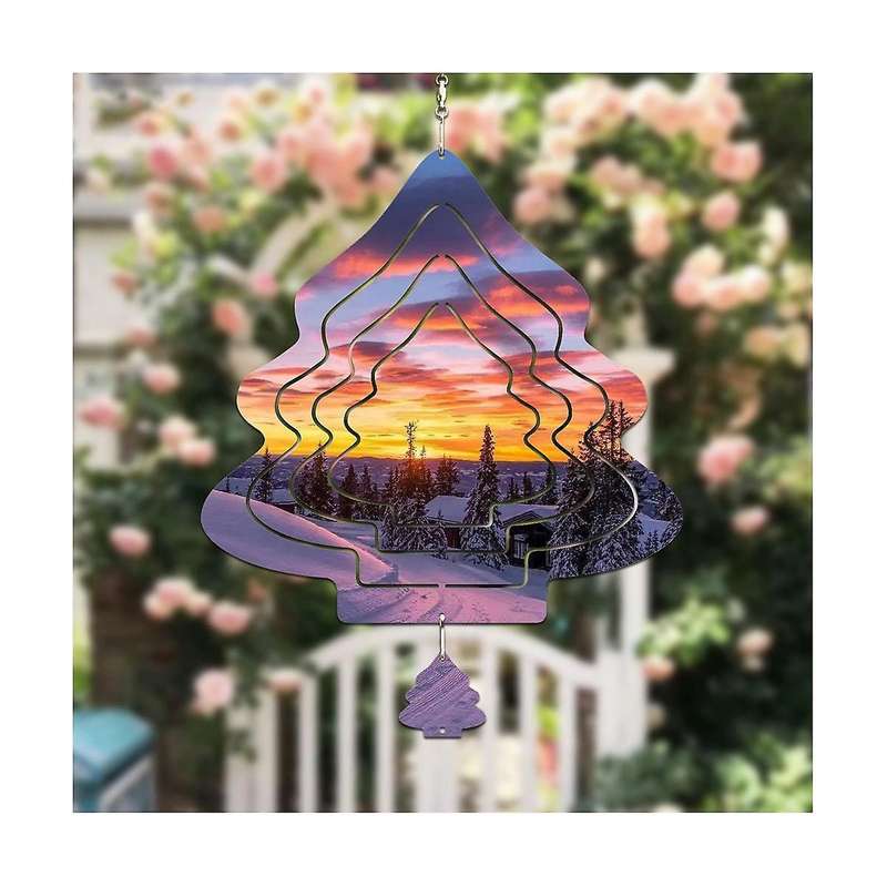 Sublimation Wind Spinner Blanks 10 Inch Shaped,4 Pcs 3d Double Sided Metal Wind Spinners for Yard G