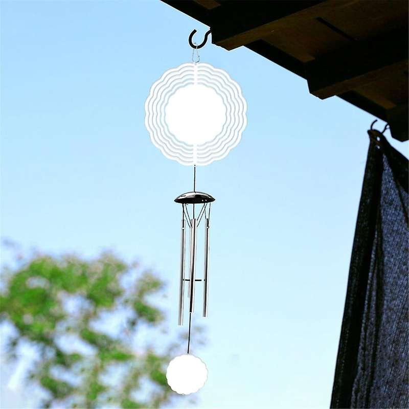 Sublimation Wind Spinner Blanks Outdoor Decor, Windchimes with 4 Thickened Aluminum Tubes for Mom Gr