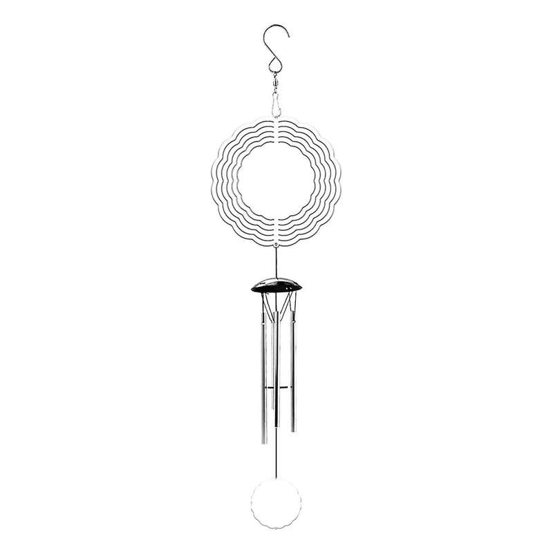 Sublimation Wind Spinner Blanks Outdoor Decor, Windchimes with 4 Thickened Aluminum Tubes for Mom Gr