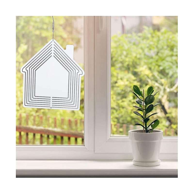 Sublimation Wind Spinner Blank,4pcs 10 Inch Wind Spinner Hanging 3d Aluminum Double Sided Sublimati