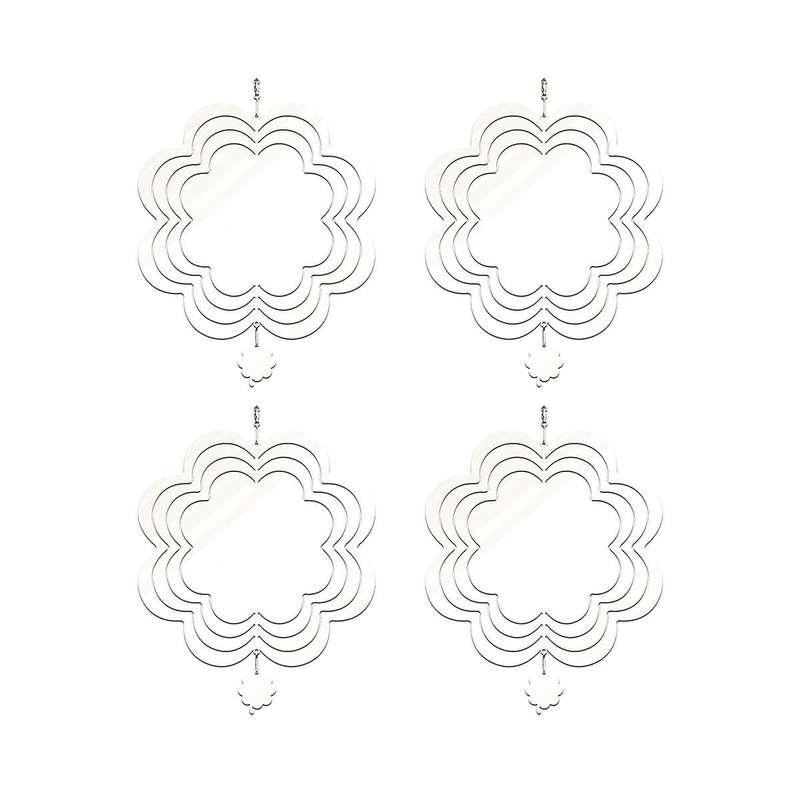 Sublimation Wind Spinner Chime Blanks, 4 Pack 10 Inch 3d Double Sided Wind Spinners for Indoor Outd