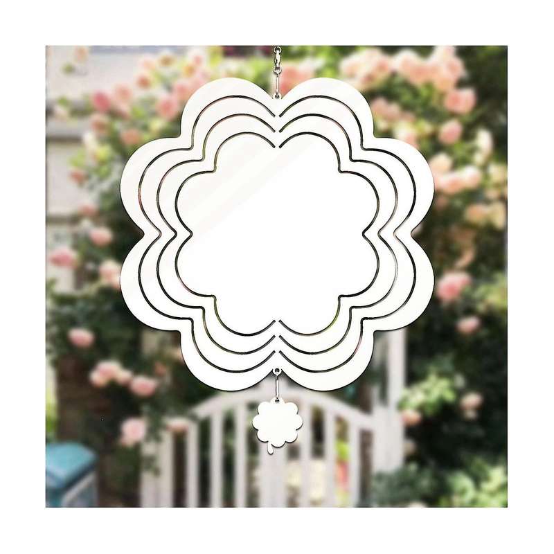 Sublimation Wind Spinner Chime Blanks, 4 Pack 10 Inch 3d Double Sided Wind Spinners for Indoor Outd