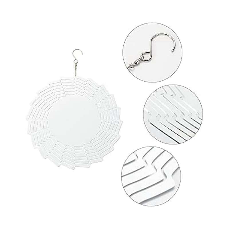 Sublimation Wind Spinner Blank,4pack 10inch Wind Spinner Hanging 3d Aluminum Double Sided Sublimati