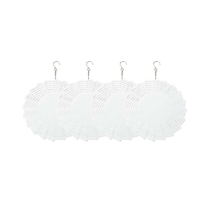 Sublimation Wind Spinner Blank,4pack 10inch Wind Spinner Hanging 3d Aluminum Double Sided Sublimati