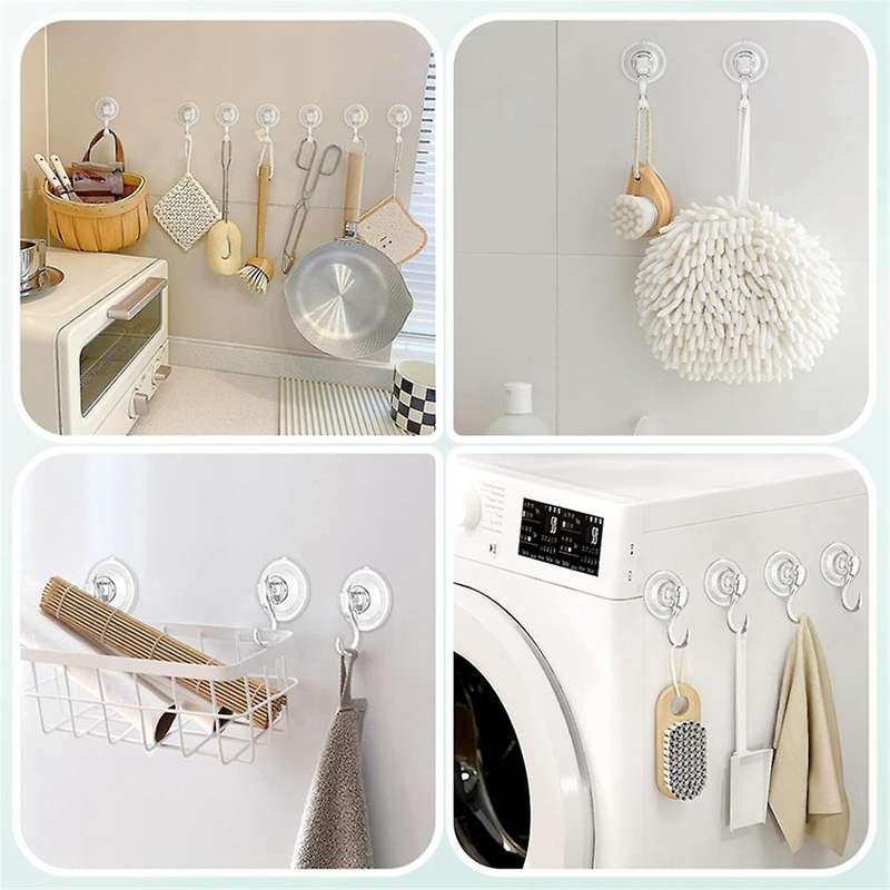 Suction Cup Hooks,Clear Heavy Duty Suction Hooks,Window Glass Door Suction Holder Hook for Bathroom