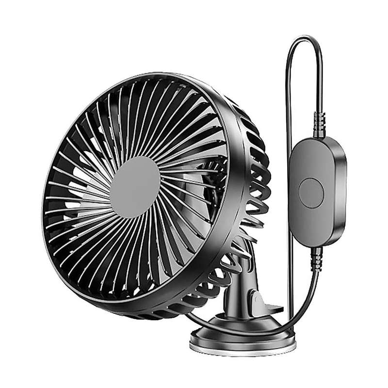 Suction Cup Car Fan Portable USB Fan 12V/24V Universal High Wind Silent Rotatable Small Noise Cooli
