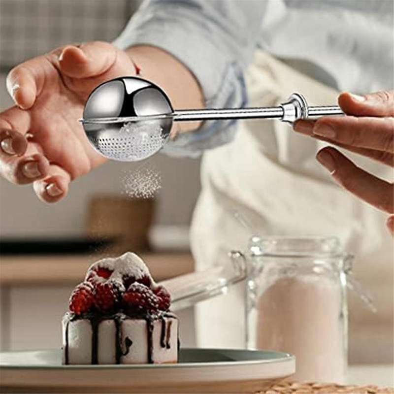 Sugar Shaker Duster - Stainless Steel Sugar Shaker Stainless Steel Handle Dusting Wand
