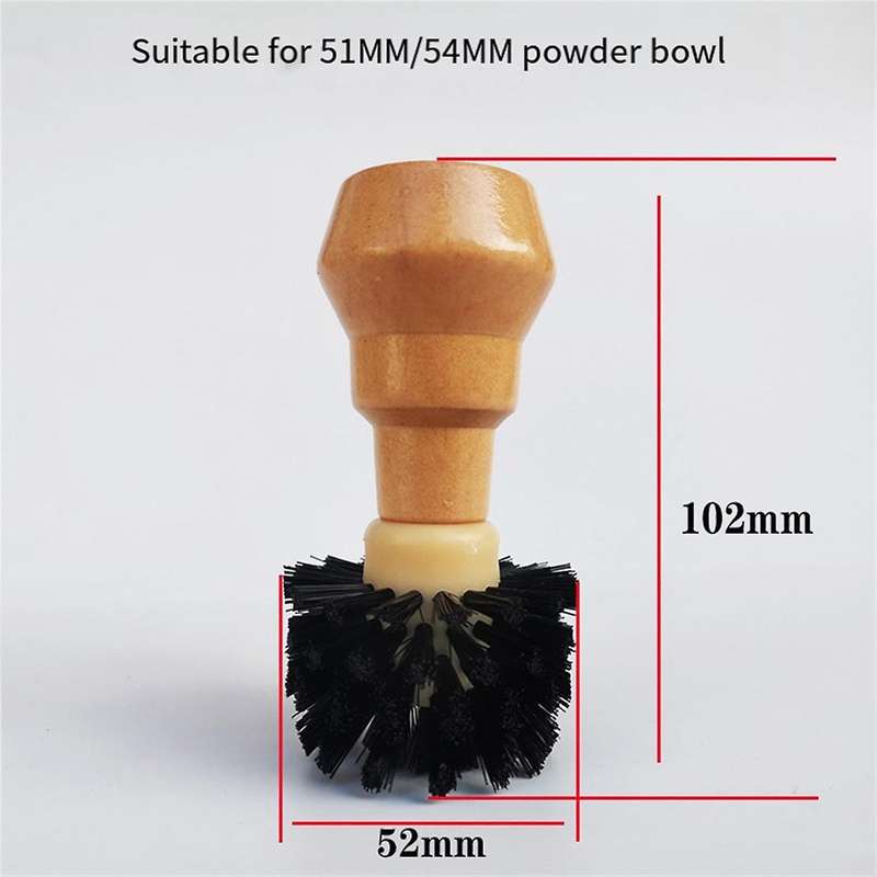 Suitable 58mm Coffee Machine Portafilter Brush,wooden Handle Coffee Powder Bowl Cleaning Brush