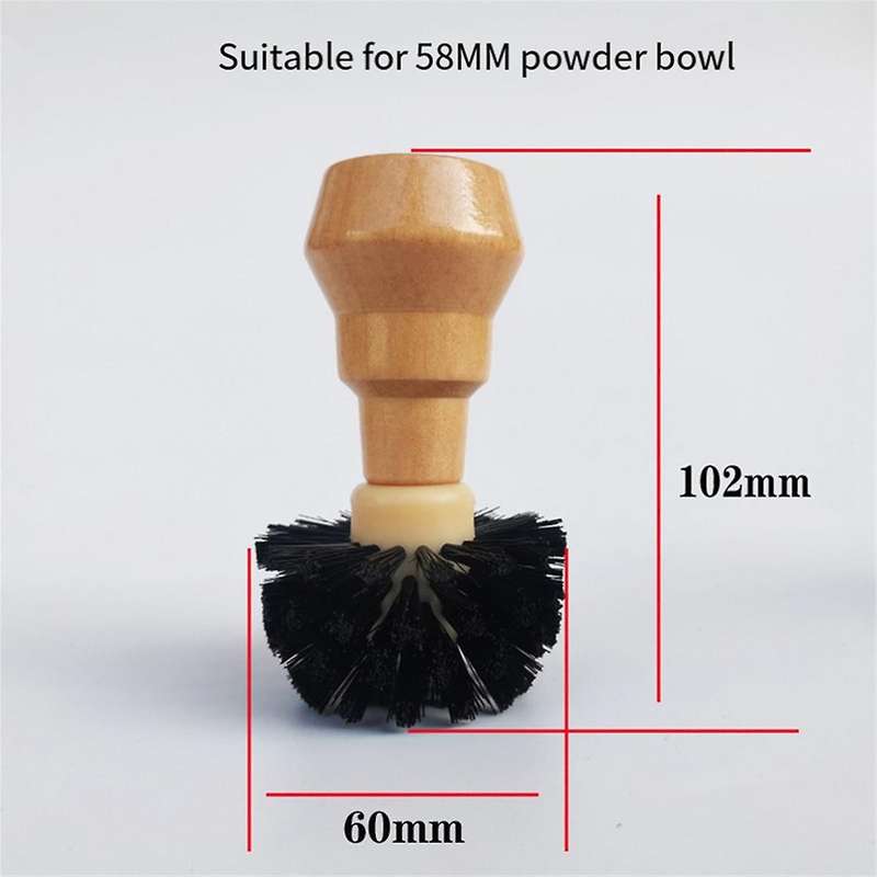 Suitable 58mm Coffee Machine Portafilter Brush,wooden Handle Coffee Powder Bowl Cleaning Brush