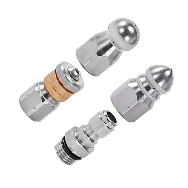 Suitable for Pressure Washer Nozzle Sewer Cleaning Tool Ejector Drain Cleaning Nozzle Tip 1/4