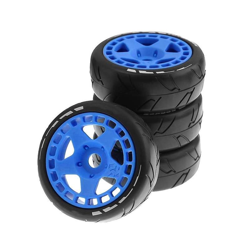 Suitable for Raytheon 17mm Adapter, 1/8 Rc Remote Control Flat Running Trolley Tire,black+blue