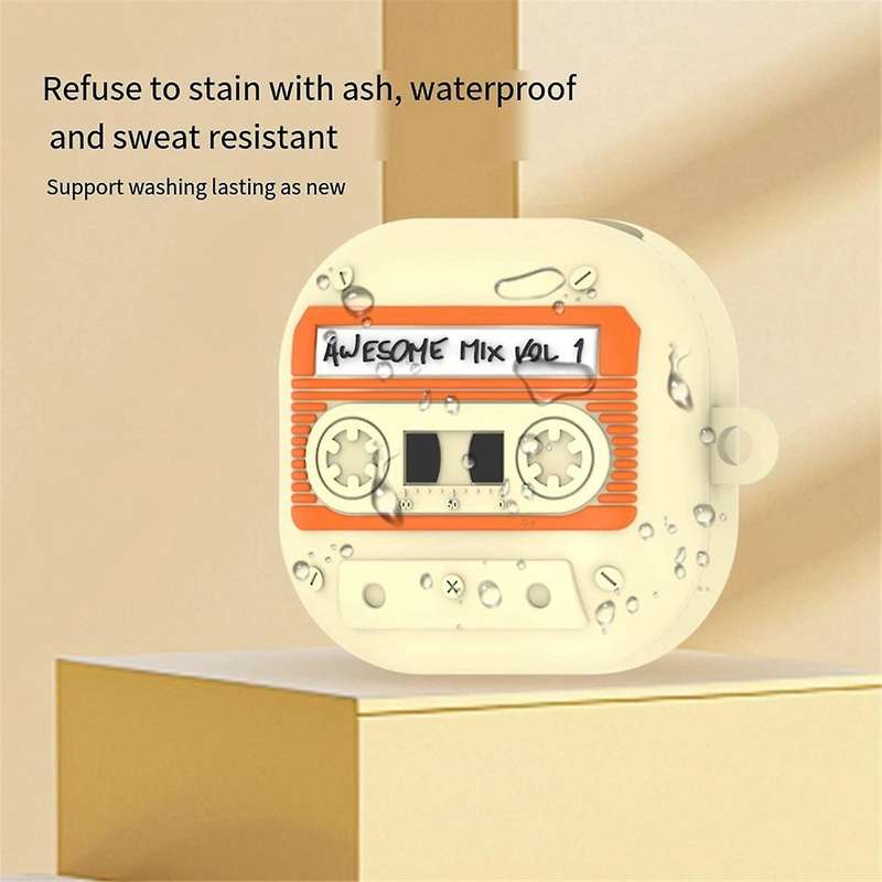 Suitable Galaxy Buds FE/Live/Pro/2 Bluetooth Headphone Protective Cover Cartoon Retro Tape