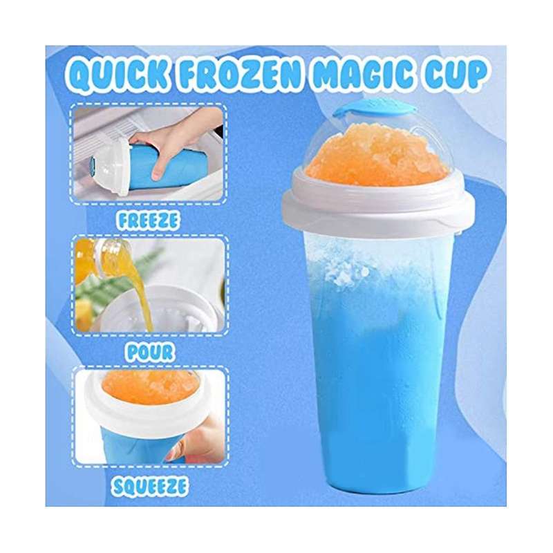 Summer Net Red Silicone Pinch Cup Smoothie Cup Douyin One Pinch Into Ice Cup Rapid Cooling Cup