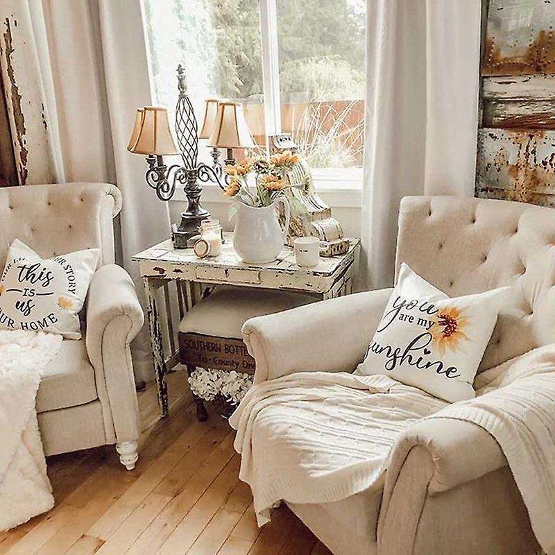 Summer Pillow Covers Daisy Floral Decorative Throw Pillow Cover for Couch,Spring Summer Pillow Case