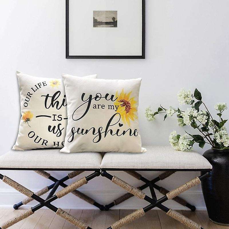 Summer Pillow Covers Daisy Floral Decorative Throw Pillow Cover for Couch,Spring Summer Pillow Case