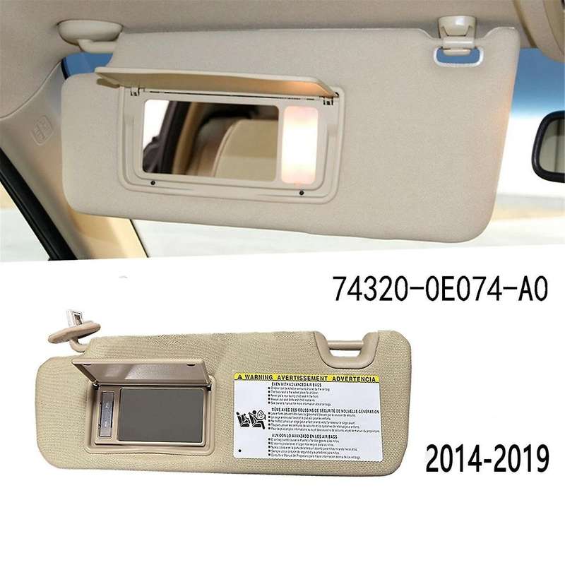 Sun Visor for 14-19 74320-0E074-A0 Front Left Driver Sunvisor Shade Sunshade Blind Shield Beige