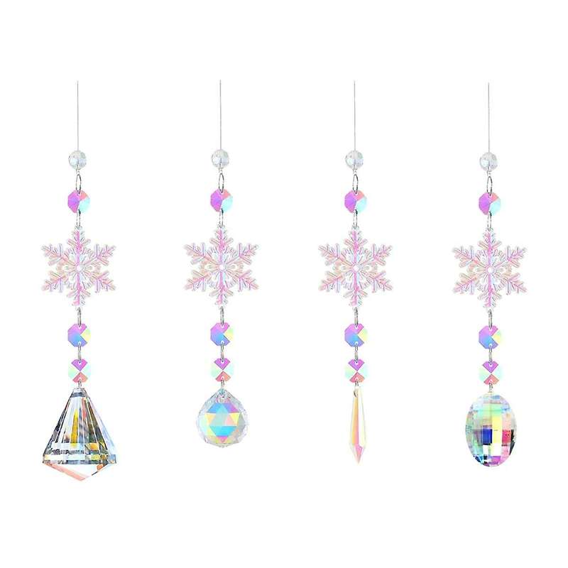 Sun Catchers Indoor Window Snowflakes Hanging Crystal Suncatcher Prism Ball Rainbow Suncatcher Snowf