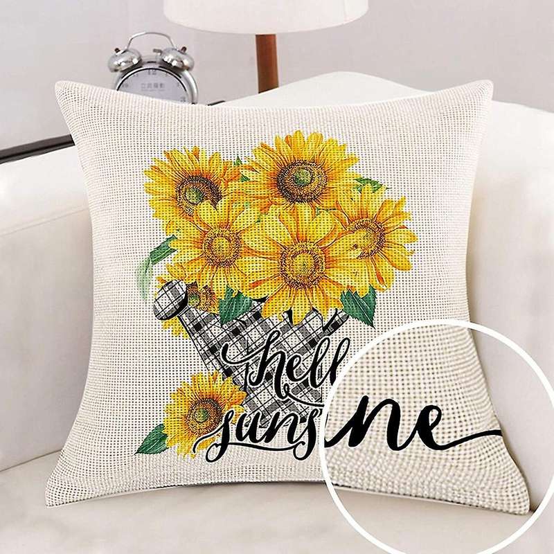 Sunflower Pillow Covers 18 x 18 Set of 4 Decorative Farmhouse Throw Pillow Cover Cushion Case for Su