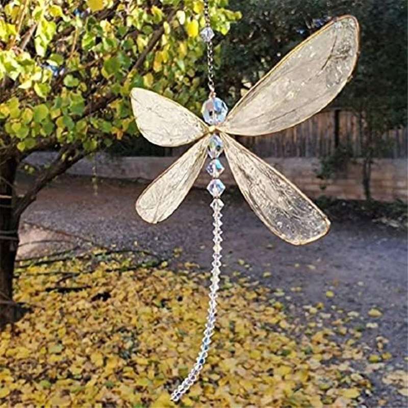 Suncatcher Dragonfly, Small Dazzle Fly Dragonfly Sun Catcher with Crystals,Rainbow Maker Pendant Win