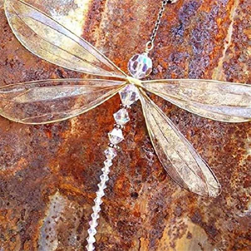 Suncatcher Dragonfly, Small Dazzle Fly Dragonfly Sun Catcher with Crystals,Rainbow Maker Pendant Win