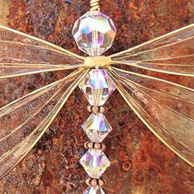 Suncatcher Dragonfly, Small Dazzle Fly Dragonfly Sun Catcher with Crystals,Rainbow Maker Pendant Win