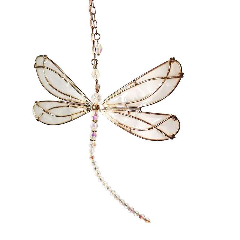 Suncatcher Dragonfly, Small Dazzle Fly Dragonfly Sun Catcher with Crystals,Rainbow Maker Pendant Win