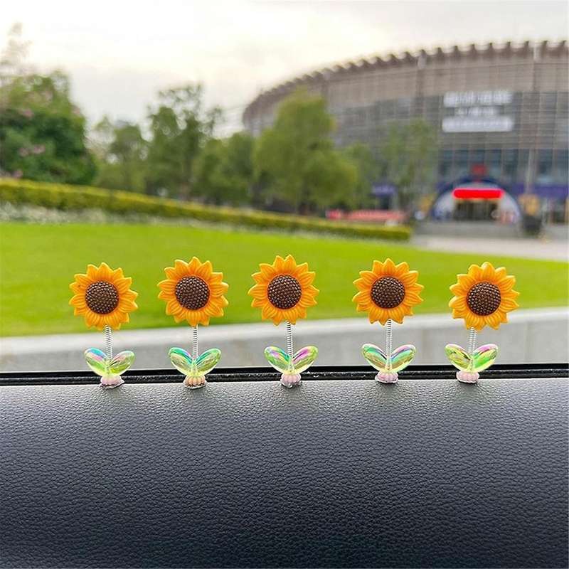 Sunflower Flower Car Decorations, Car Spring Decorations, Cute Flower Car Interior Decoration Suppli
